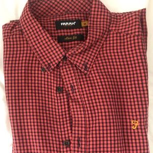 Farah Mens Long Sleeve Button Down. Sz M. Slim Fit